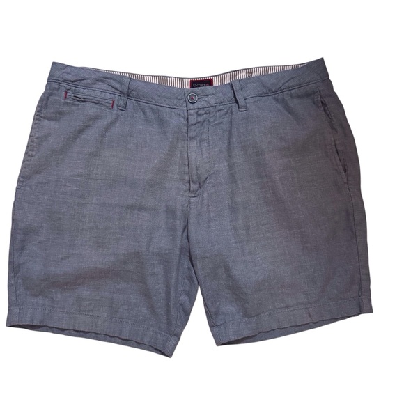 Untuck It Mens Size 38W Blue Beach Vacation Tropical Linen Blend Julien Shorts - Picture 1 of 6